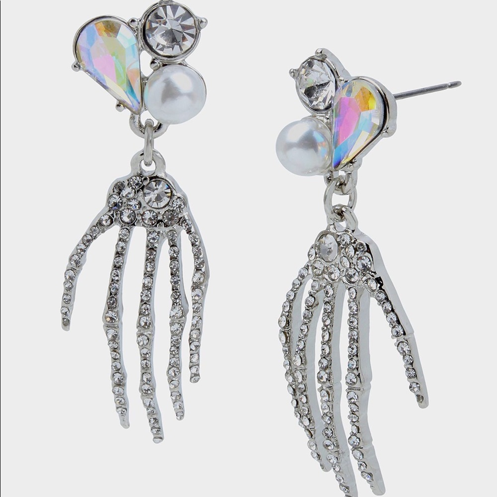 Betsey Johnson Skeleton Hand Earrings
